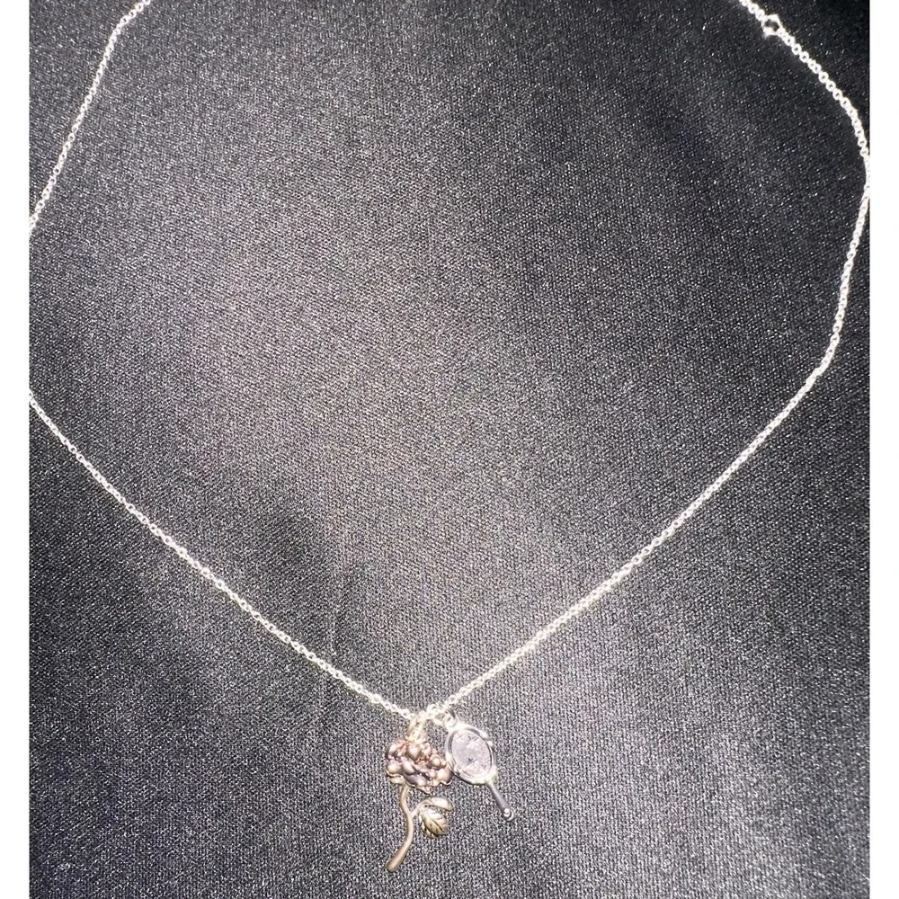 Disney Beauty And The Beast Enchanted Rose & Mirror Necklace Adjustable Chain